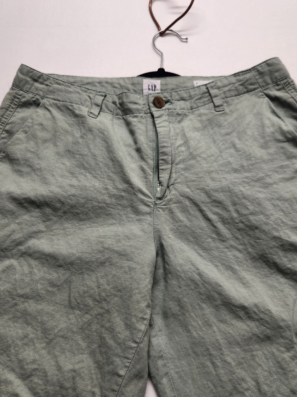 ⭐️GAP Desert Sage Linen Cotton Girlfriend Chino Pants 8 Green Minimalist Summer - Picture 2 of 11